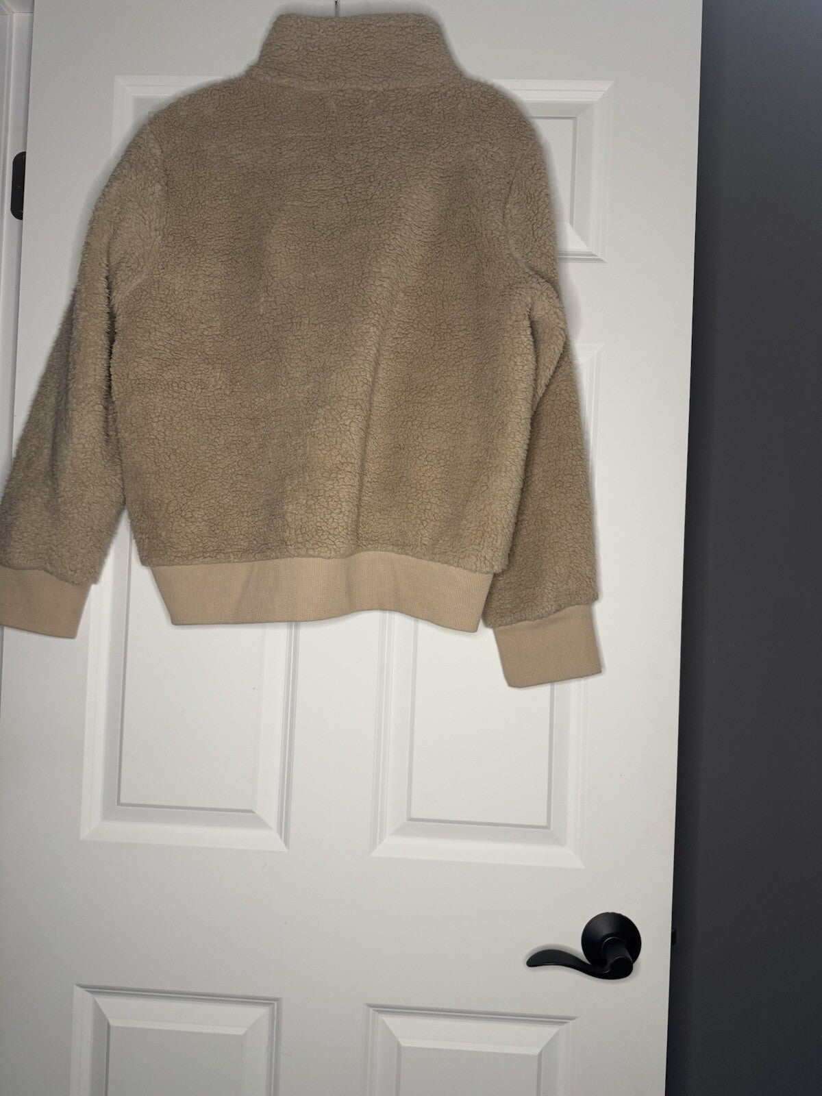 Calvin Klein Zip Up Sherpa Sweatshirt Beige Large