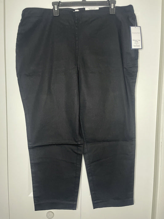 Charter Club 22w crop slacks black nwt Skinny Leg Waist Smoothing Tummy Slimming