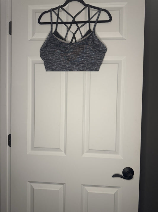 Zyia Bra Layered Large Gray And White Heathered In Excellent Condition