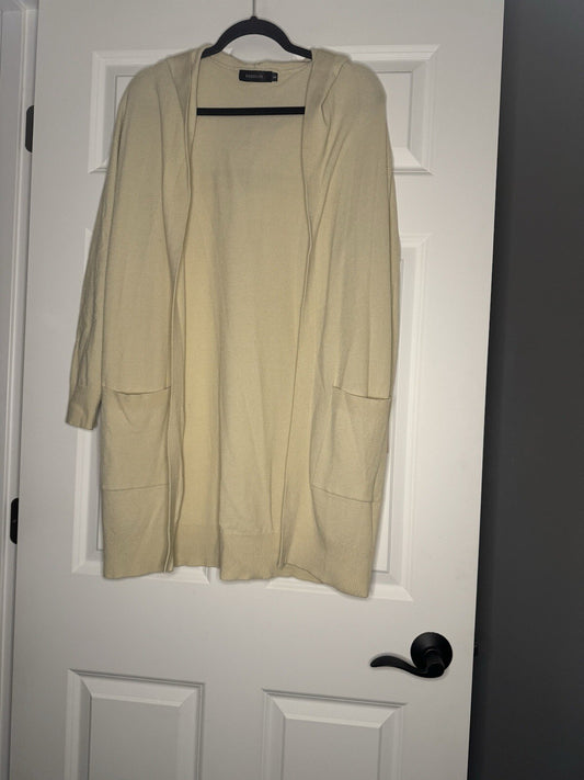 Fashion Cardigan Sweater W Hood Small Cream 
