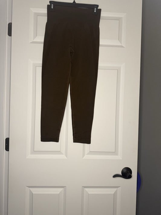 Halara Leggings Large Brown 7/8 Length Cinch Butt 