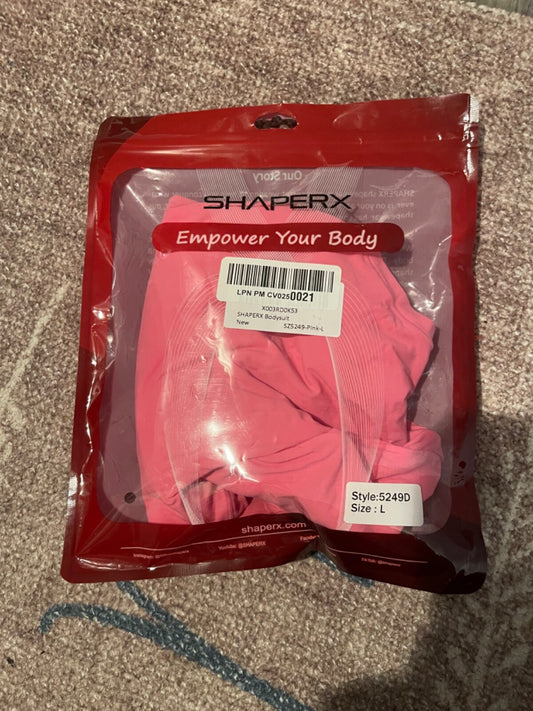 Shaperx Short Sleeve Bodysuit large New In Bag Pink Large