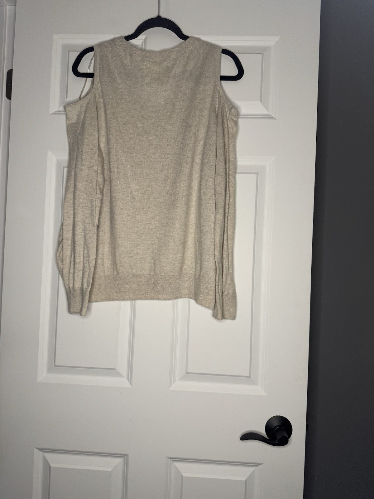 Lucky Brand Sweater Cut Out Shoulders Cloud Soft Xl Beige Heathered Nwt 89.5