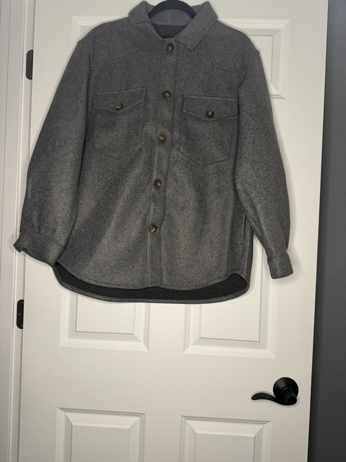 Love Tree Shacket Large Gray 