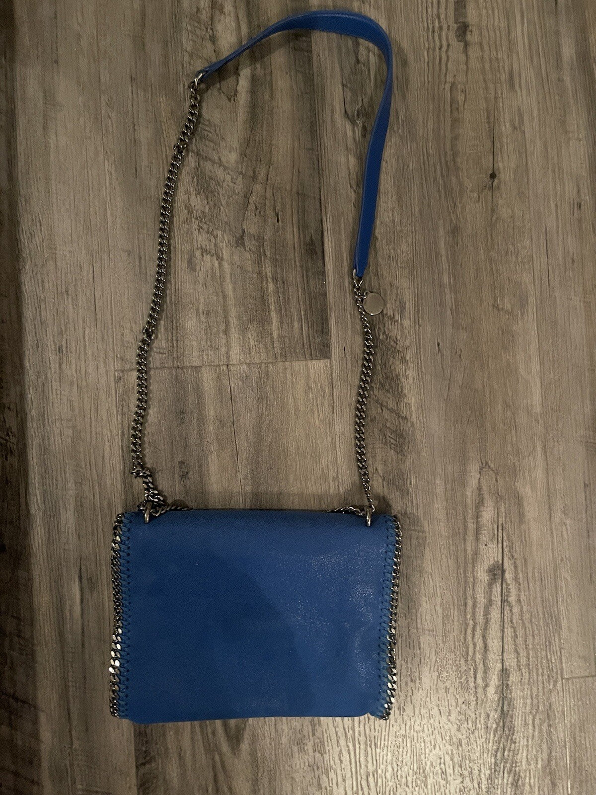 Stella McCartney Blue And Silver Crossbody Purse In Excellent Condition