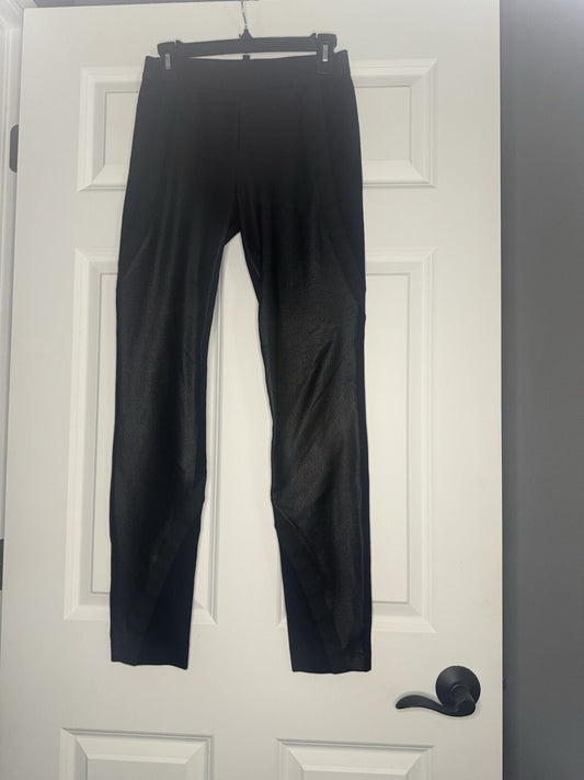 Bcbg Maxazria Leggings Small Black Shiny Front Material 