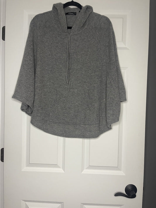 Saks Fifth Avenue Shawl Sweater Medium Gray With Good