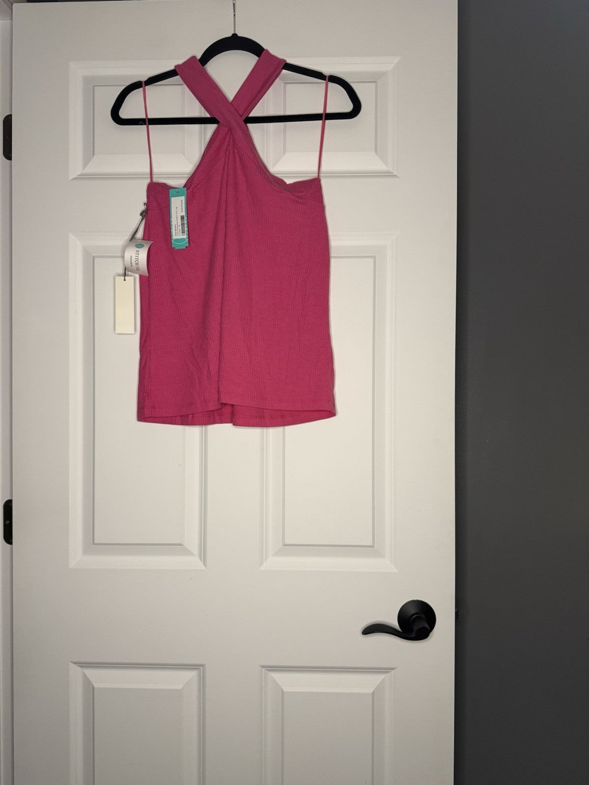 Nine Britton Enzo Sleeveless Halter Knit Top Fuscia Xl Nwt 