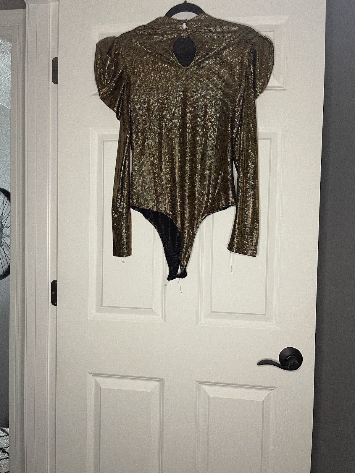 Tcec Long Sleeve Bodysuit Large Gold With Multi Iridescent New With Tags 