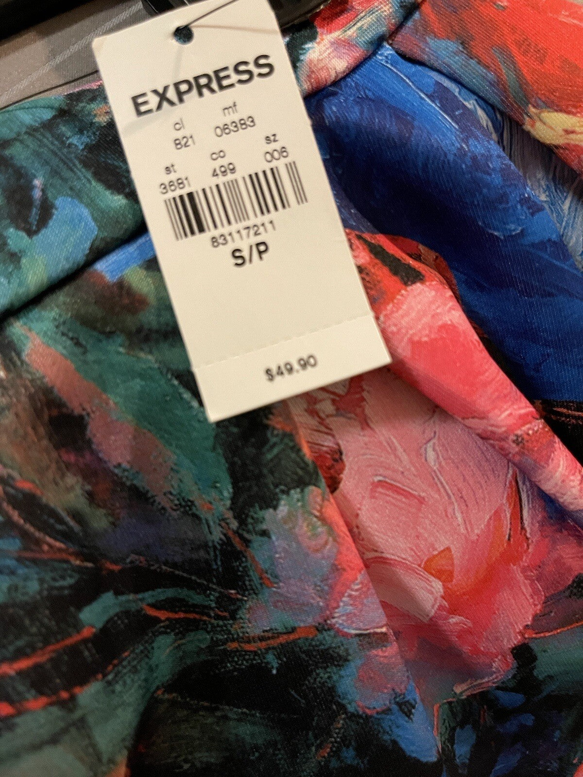 Express small skirt multicolor floral pleated nwt 