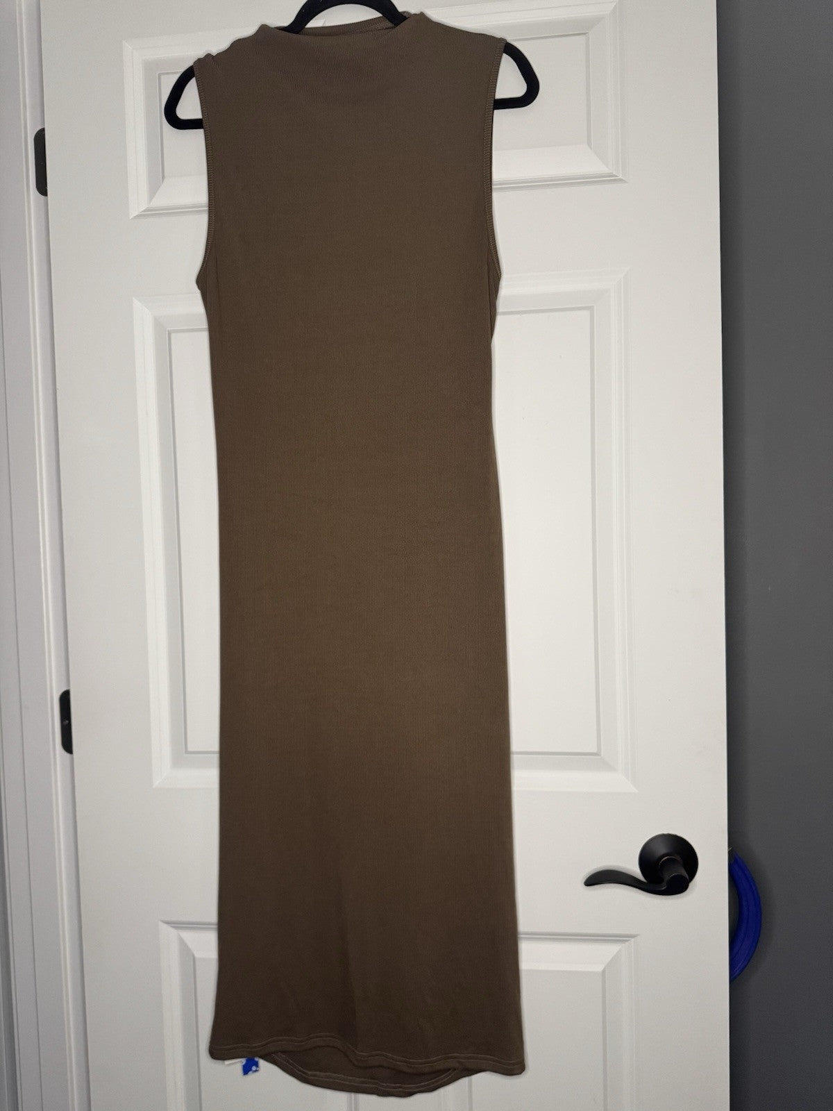 Cider Sleeveless Dress Ribbed Brown Size 0x 14-16 Cinched Side Nwt