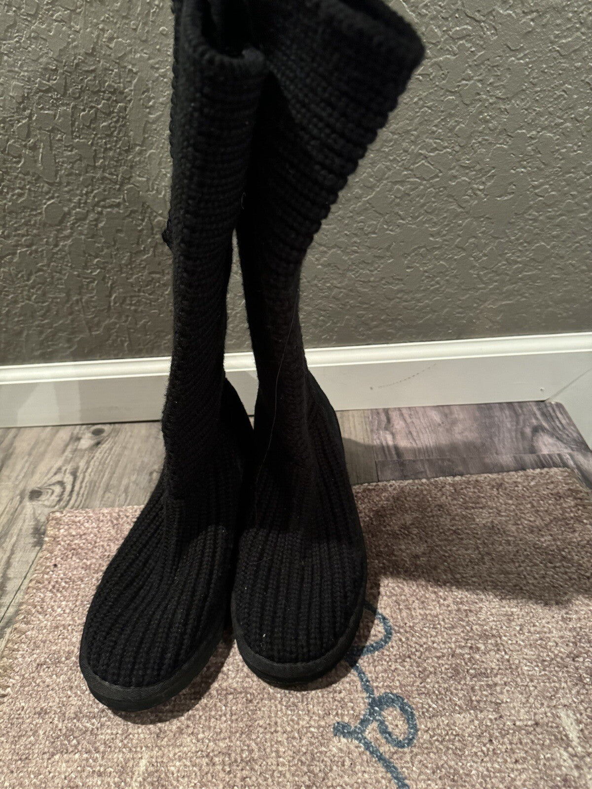 Ugg Knit Tall Black Boots Size 9 Black 