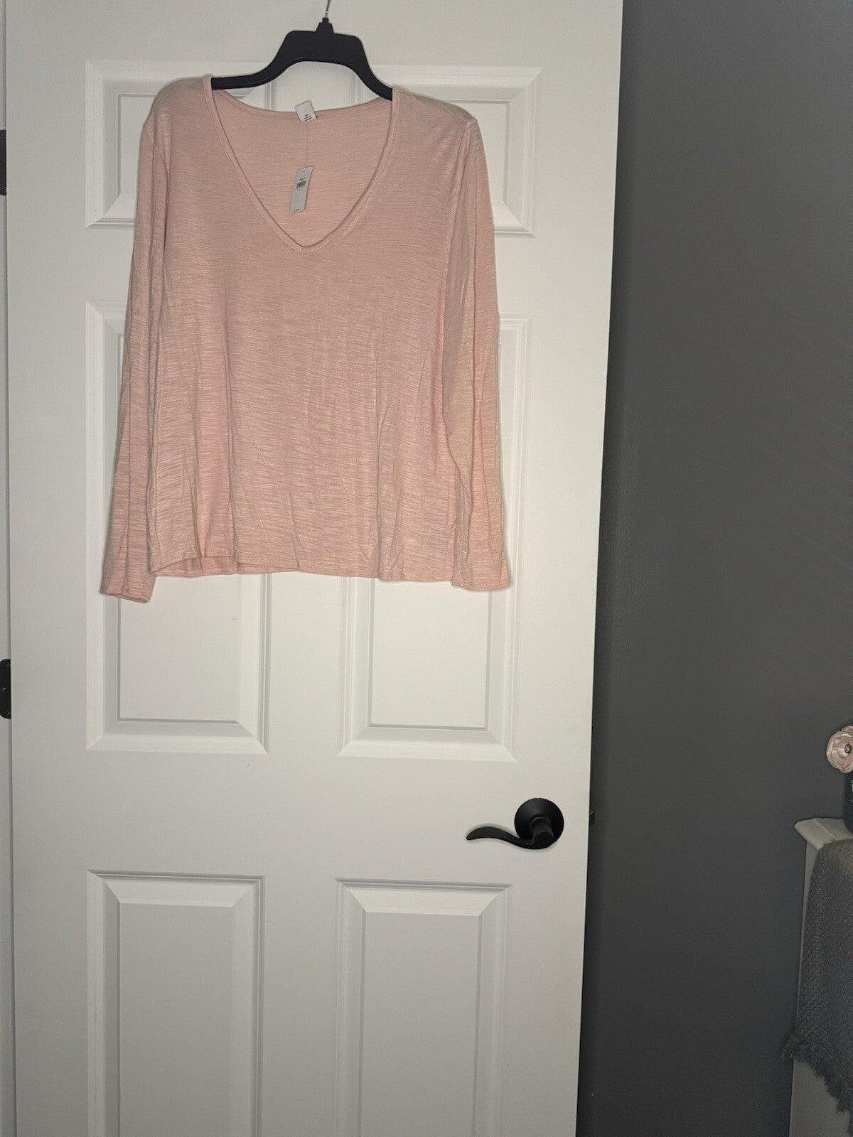 Old Navy Luxe Long Sleeve Blouse Medium Light Pink Nwt 