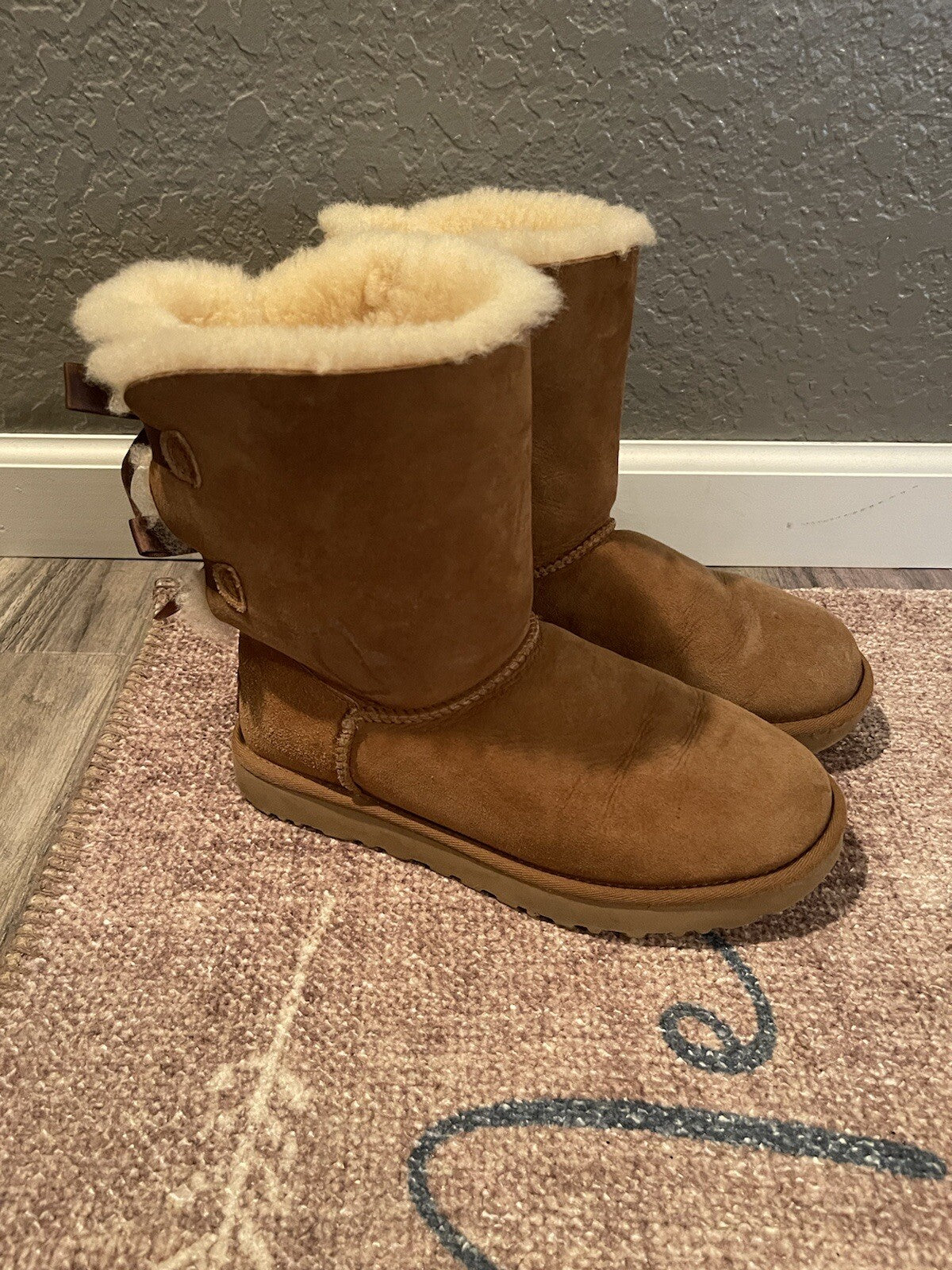 Ugg boots with bowties size 8 brown