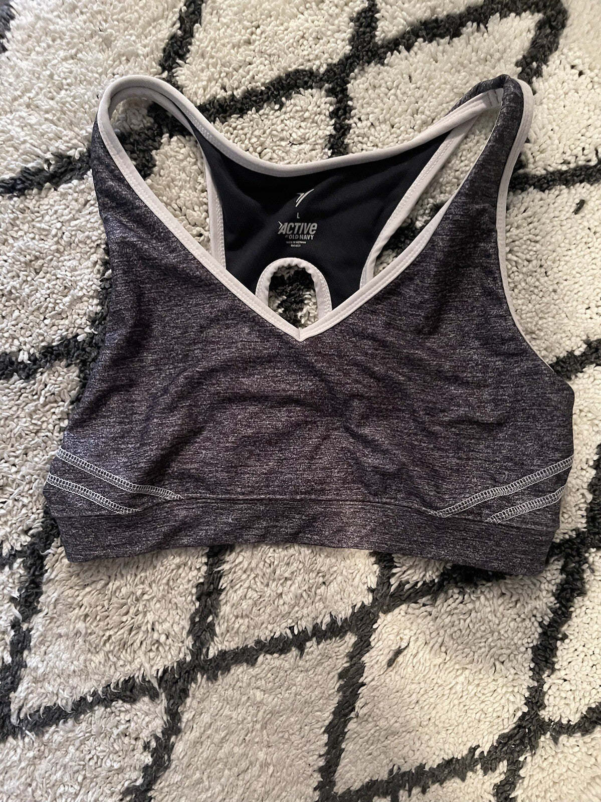 Old Navy Active Sports Bra Large Heathered Gray No Padding