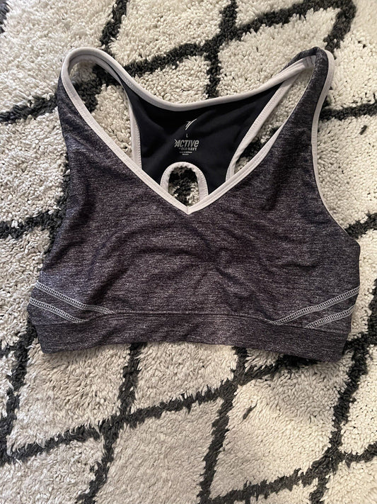 Old Navy Active Sports Bra Large Heathered Gray No Padding