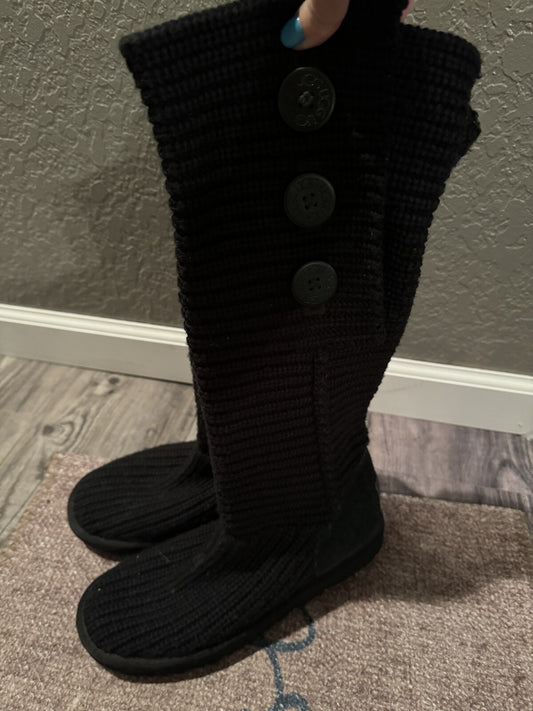 Ugg Knit Tall Black Boots Size 9 Black 