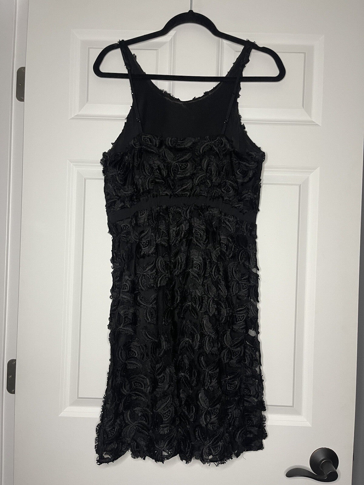 Express Sleeveless Dress 12 Black With Floral Stitching 