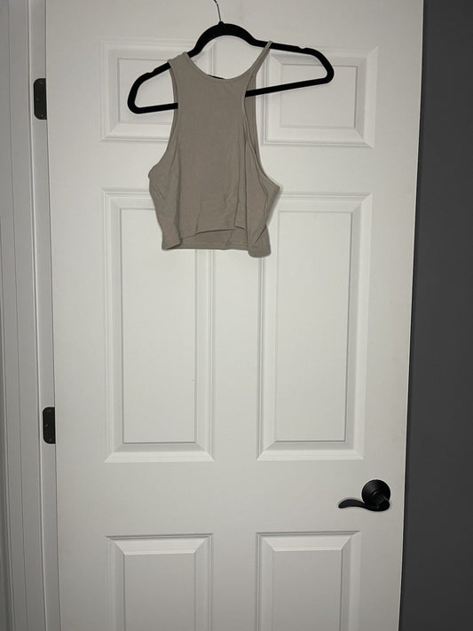 Cider beige cropped sleeveless blouse xl NWT