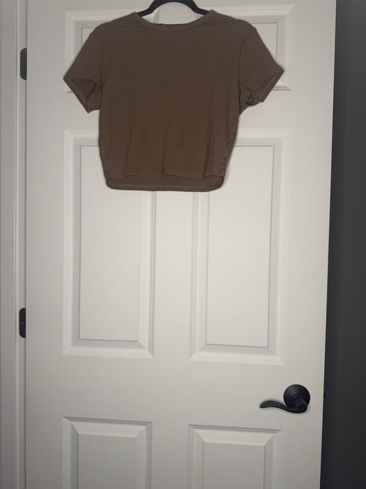 Chyrii 2 Piece Outfit Short Sleeve And Skirt Xl Brown Nwt 