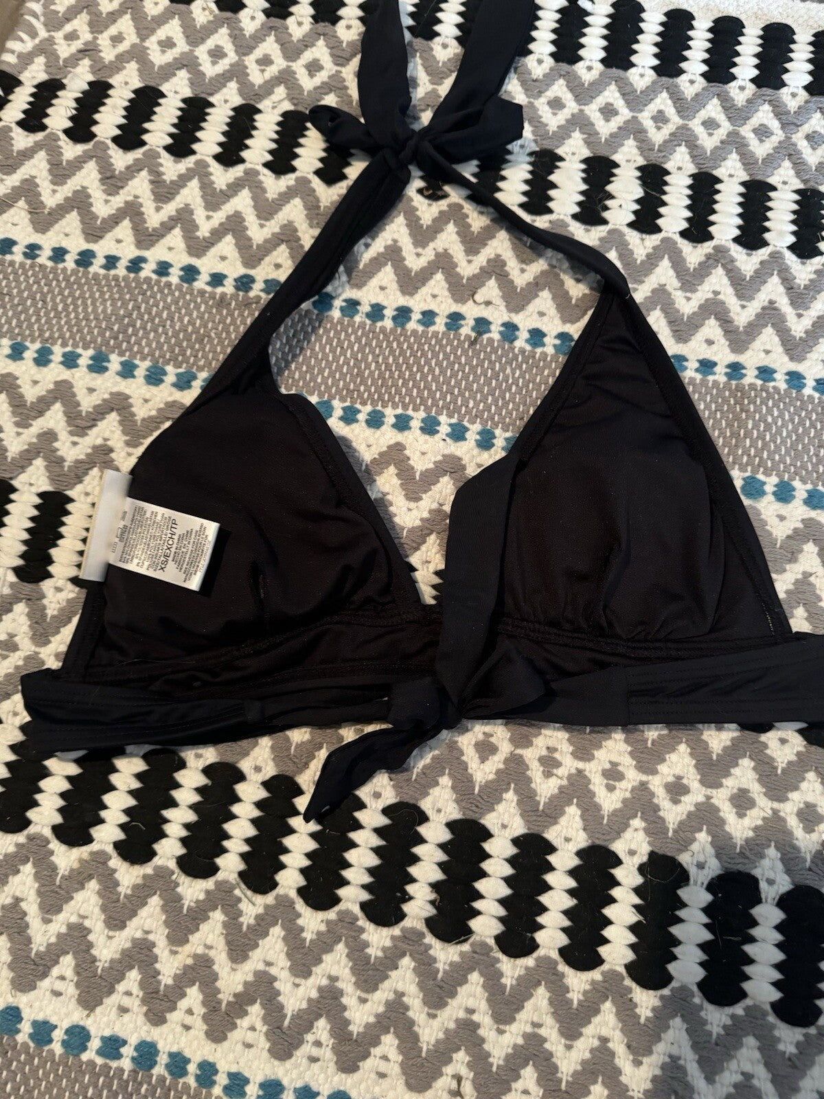 Michael Kors Black Halter Bikini Top XS Some Tarnish On Logo