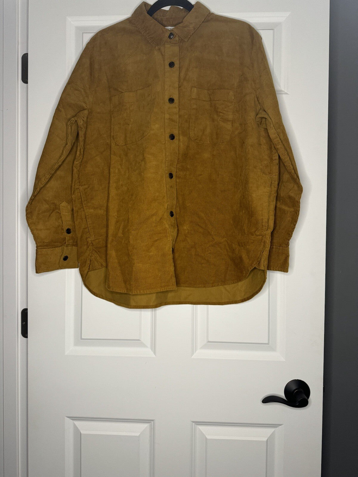 J Crew Mustard Cord Button Up Top Large Nwt Msrp 110.00