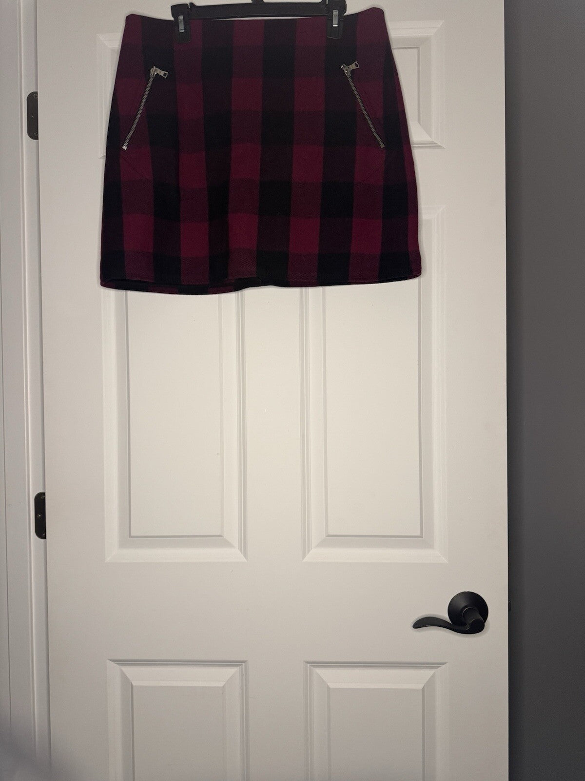 Gap Skirt Size 14 Pinkish Red And Black Checkered Nwt 