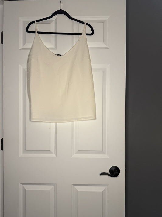 Banana Republic V Neck Spaghetti Strap Sleeveless Blouse Large Ivory Nwt 