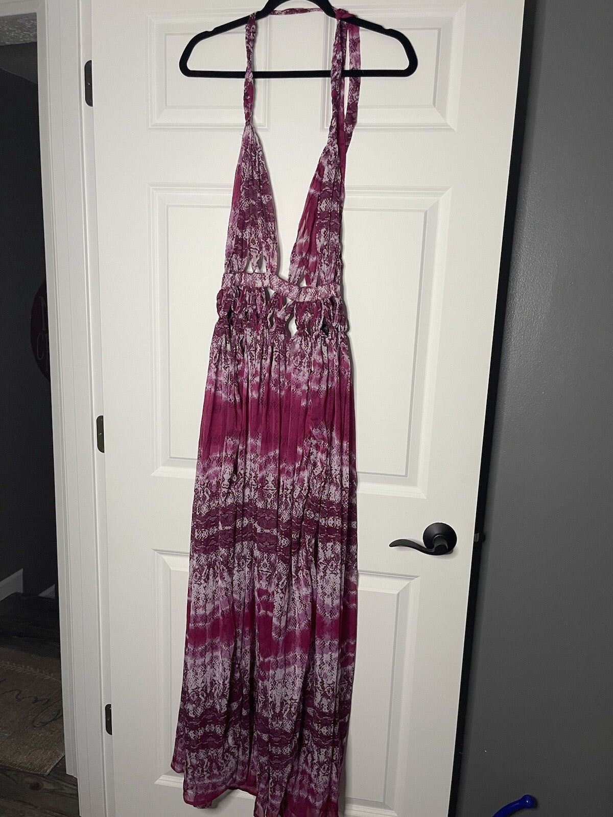 Asos pink and white halter dress size 8 