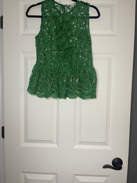 Endless rose sleeveless blouse green small all lace