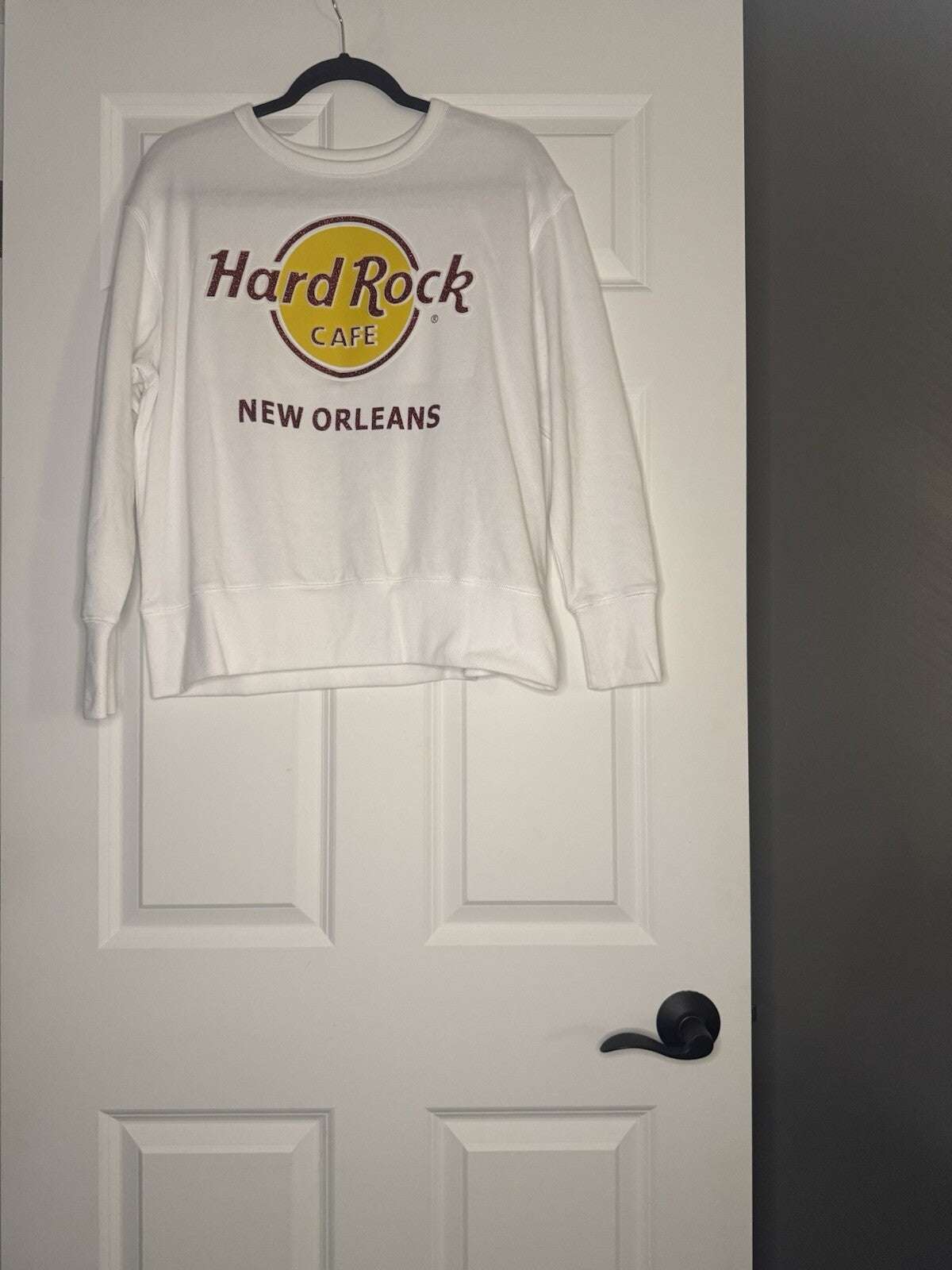 Hard Rock Cafe New Orleans Crew Women’s Sweatshirt Small White W Sparkle Nwt