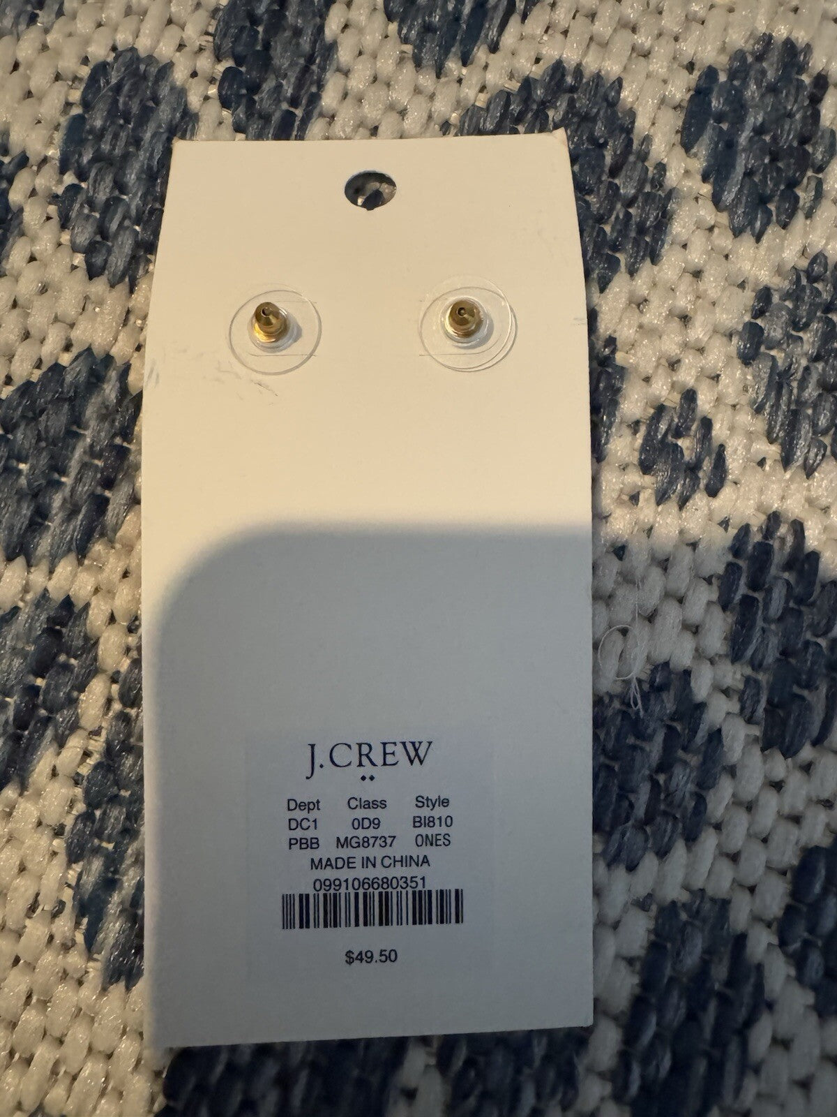 J Crew Earrings Beaded Blue With Peach Lavender Nwt 49.50