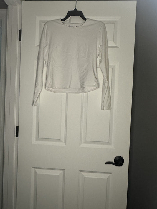 Abercrombie And Fitch Soft A And F Long Sleeve Top White Large Nwt 