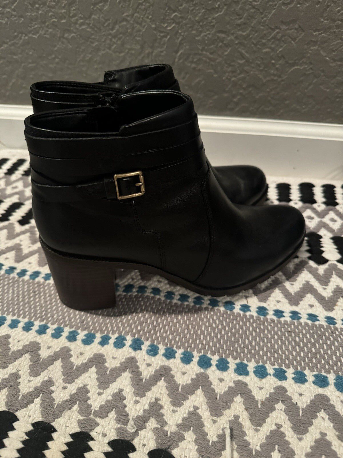 Clark’s Malvet Maria Black Leather Boots Size 9 Excellent Condition 