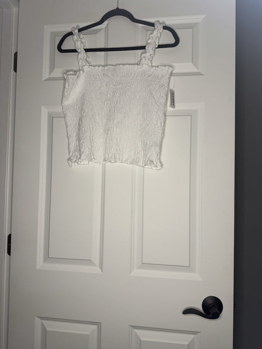 Old Navy Large tall Sleeveless Ruffle Top White Nwt 