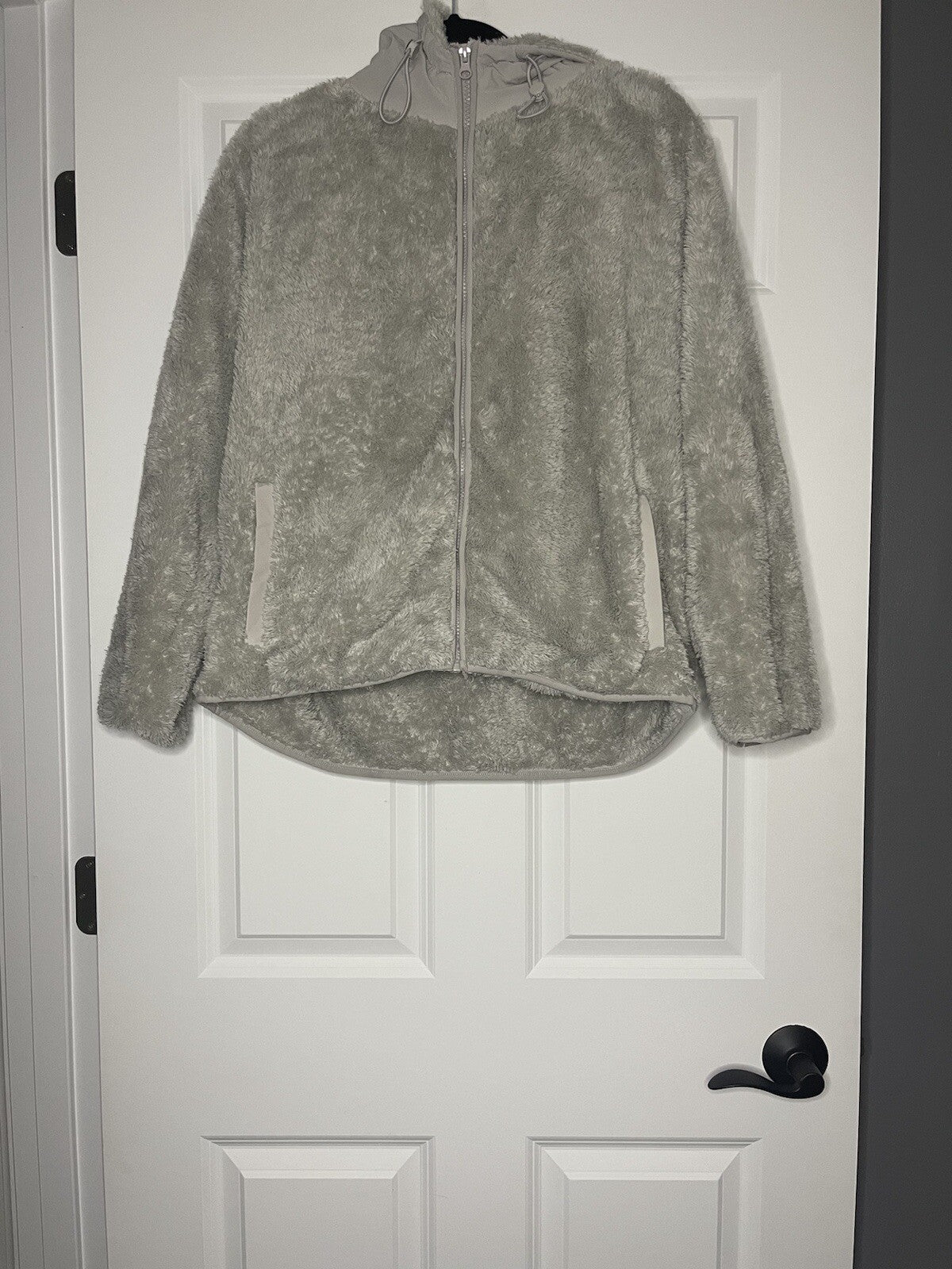 Zyia Active Fleece Zip Up Large Gray
