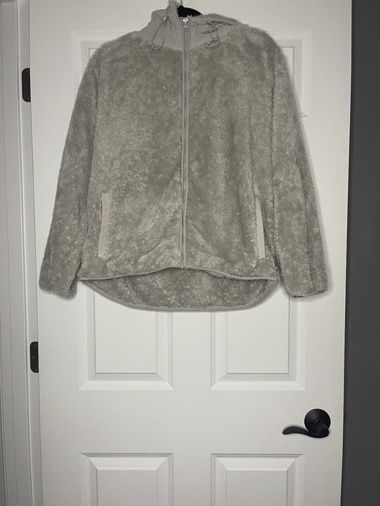 Zyia Active Fleece Zip Up Large Gray