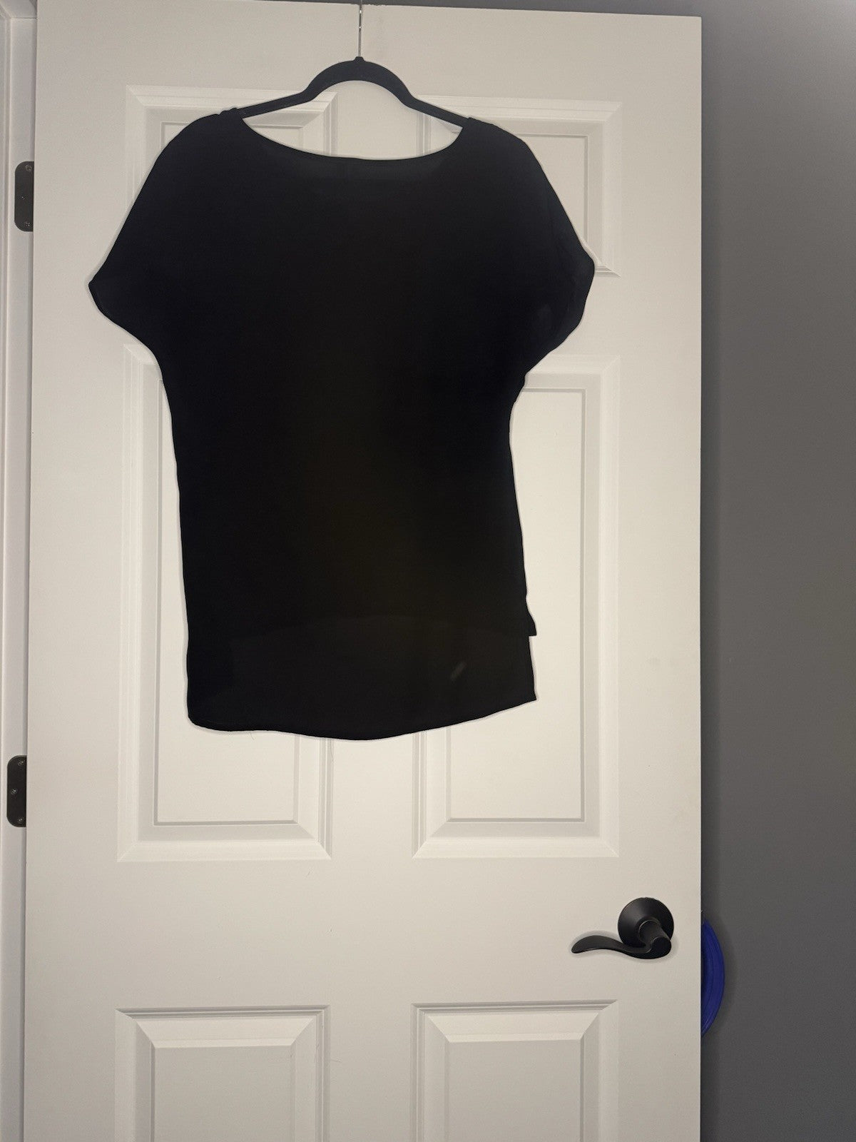 Bellatrix Short Sleeve Blouse Medium Black With Lace 