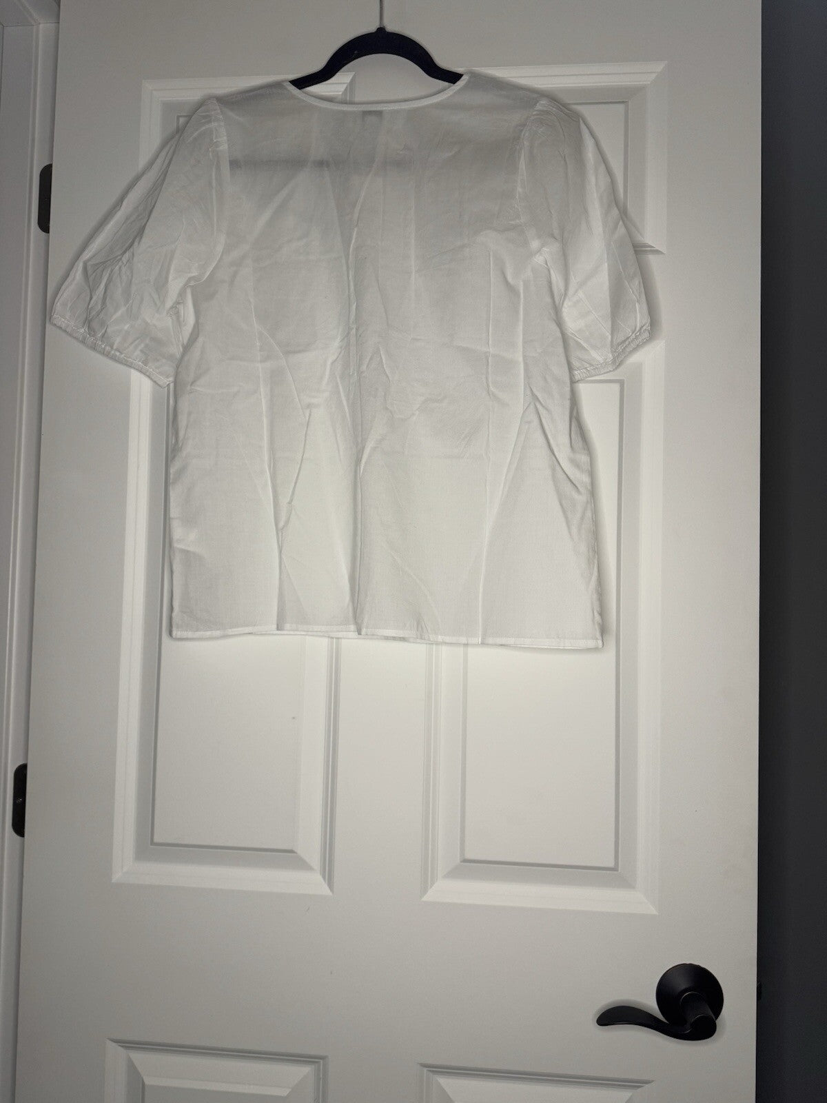 J Crew V Neck Short Sleeve Blouse White Medium Nwt 79.50