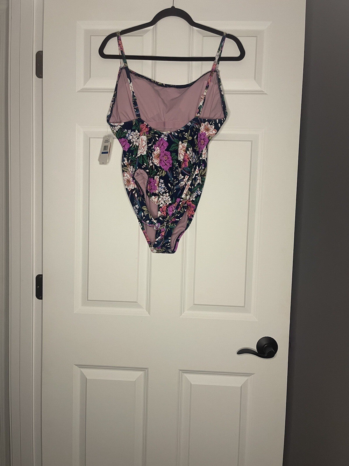 Jessica Simpson One Piece Swimsuit Xl Navy W Multi floral Nwt Msrp 98.00