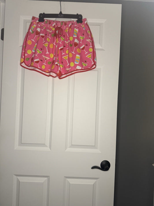 Jess Lea Xl Shorts Pink With Multi Color Martini Print