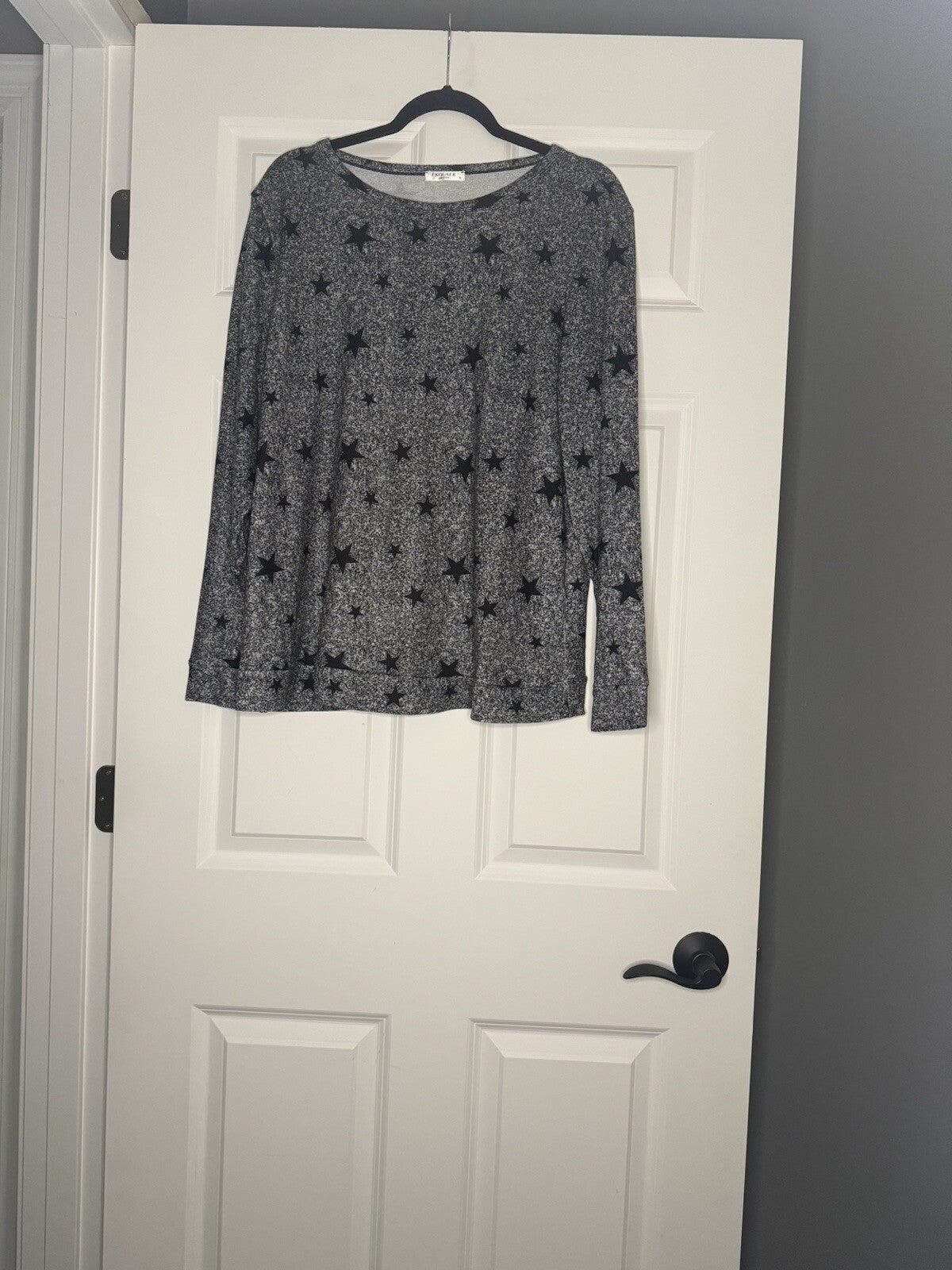 Ekouaer 2 Piece Pajama Set Xl Blue Heathered Star Print