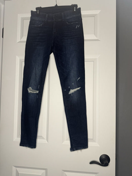 Flying Monkey Mid rise Ankle Skinny Size 27 Distressed Dark Wash 
