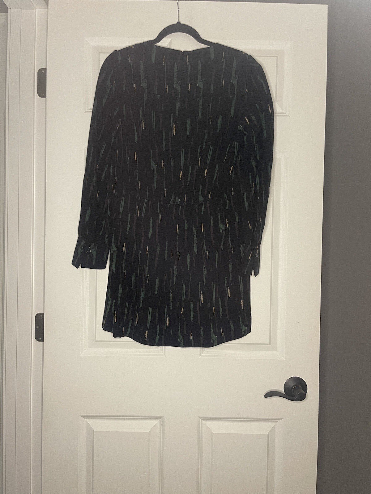 Zara The Gabriela Dress Medium Black Green Mustard Brown Print Nwt 