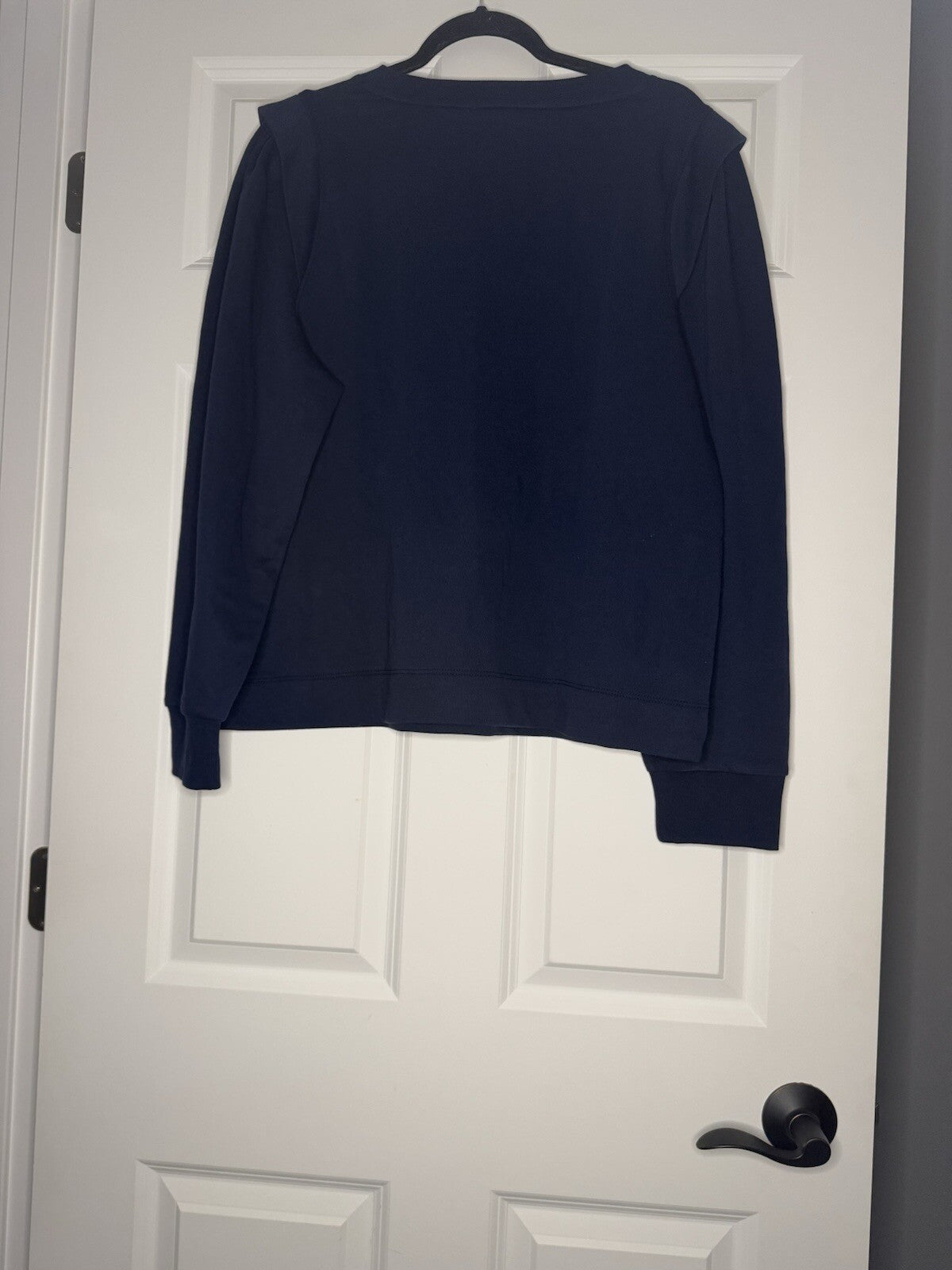 Loft Crew Sweatshirt Overlap On Shoulders Navy Xl Super Soft Nwt 44.99