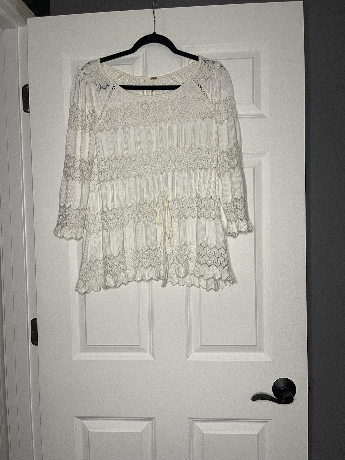 Free People 3/4 sleeve blouse white medium