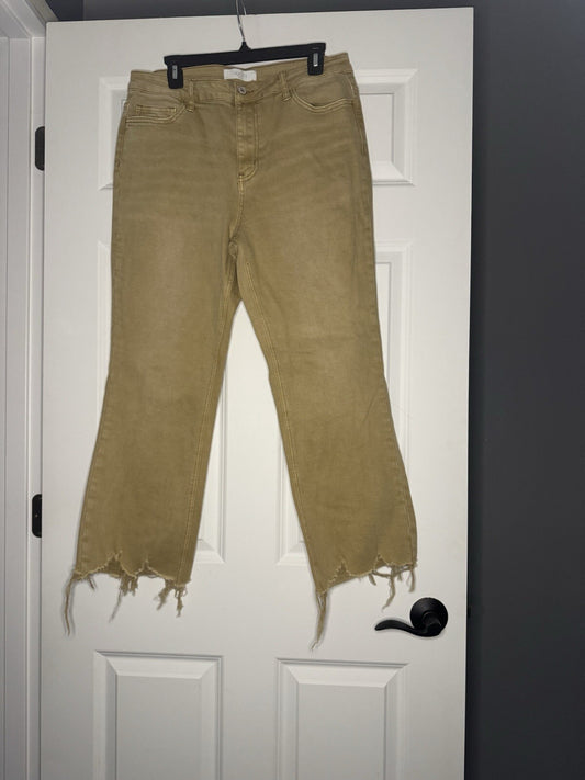 Vervet Tan Jeans Size 32 Style T5761CS Fray Bottom