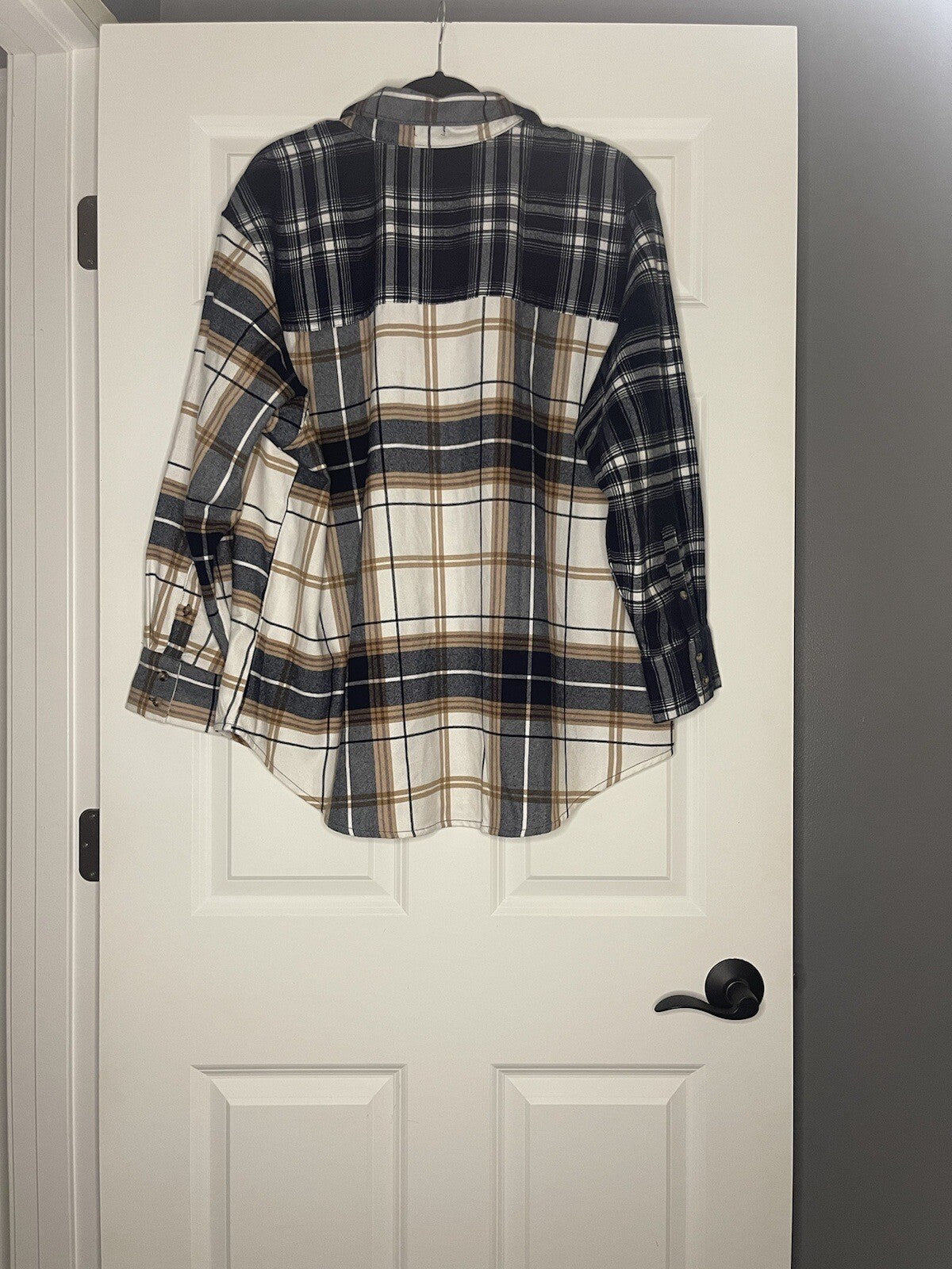 Abercrombie And Fitch Soft Af Oversized Button Up Xl Brown White Plaid Nwt $80