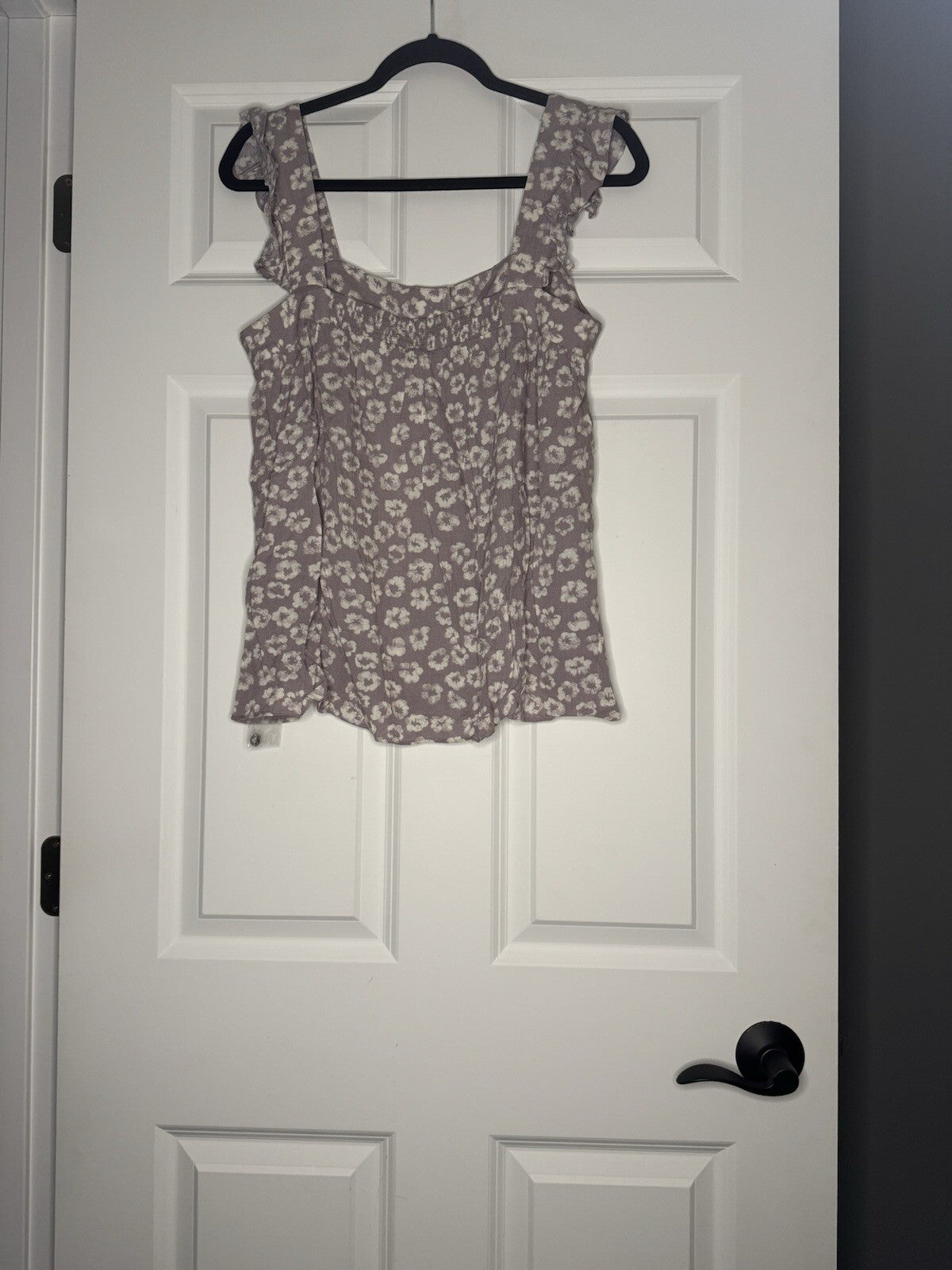 Hem And Thread Sleeveless Blouse Large Lavender White Floral Print Nwt 44.00