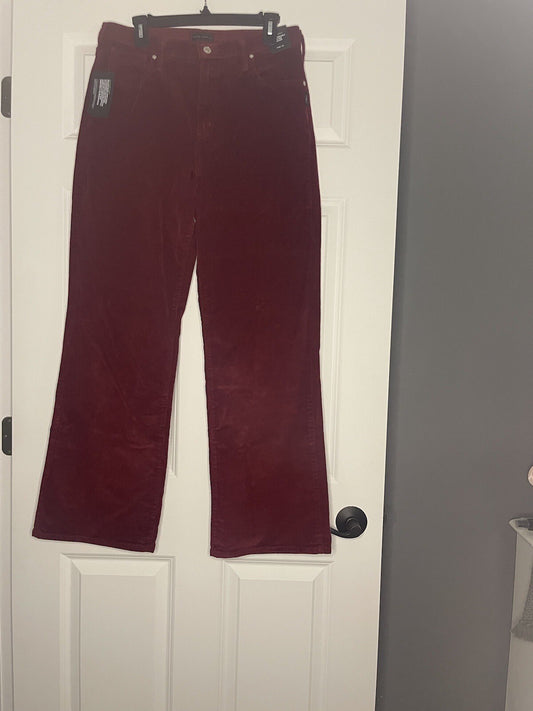 Silver Jeans Corduroy Highly Desirable High Rise Trouser Red Cord W32 L31 Nwt